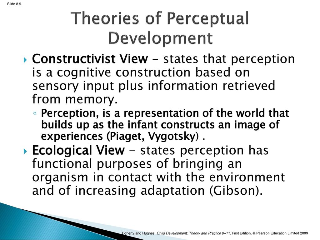 According to the cognitive perspective of perceptual development babies hot sale